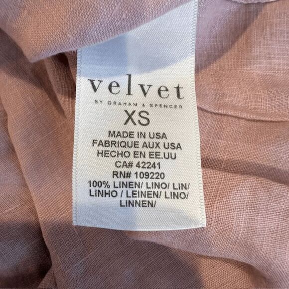 NEW! Velvet by Graham & Spencer Danielle Dress Ballet Pink 100% Linen Size XS - Picture 8 of 11